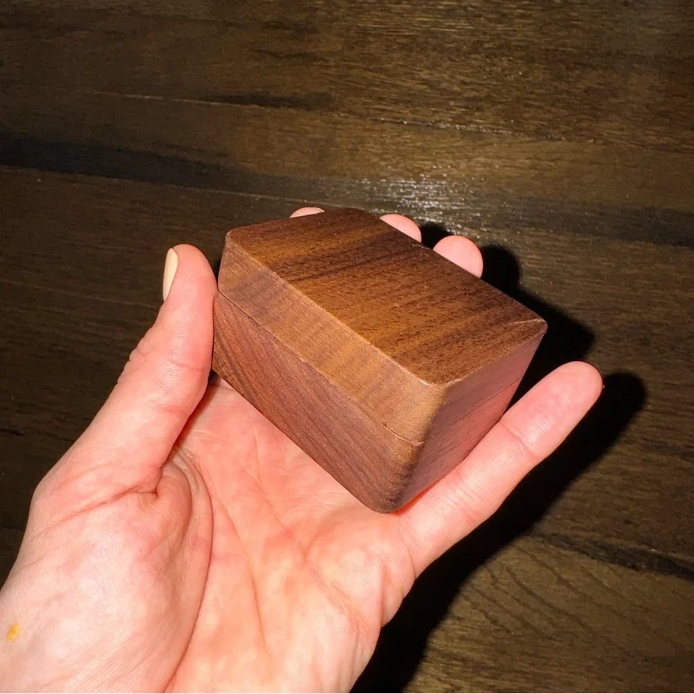 Wooden Ring Box Jewelry Organizer - Brown